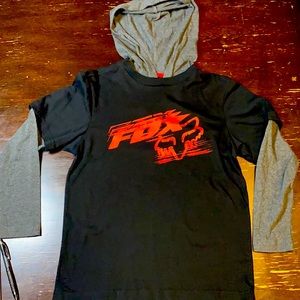 Boys Fox Racing Hooded Long Sleeve T-Shirt